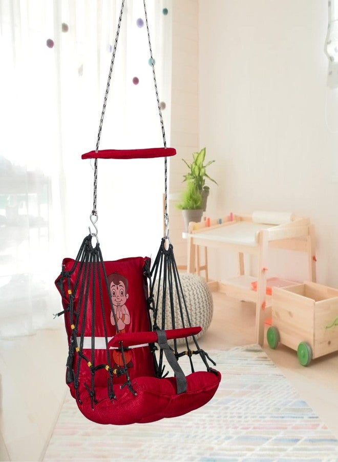 Patiofy Baby Swing | Hanging Swing for Kids | Jhula for Baby | Suitable for Indoor and Outdoor | Weight Capacity 10-15 Kg | Portable | Age Group 4-8 Years (Red) - Image 1
